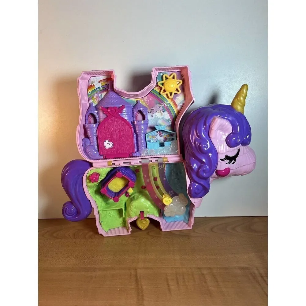 Polly Pocket Pink & Purple Unicorn Party Playset Toy